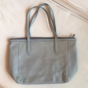 Powder blue fossil tote.